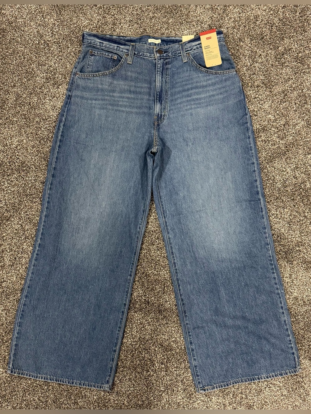 Levis Jeans Women 33x31 Blue Cinch Baggy Lightweight Wide Straight Leg High Rise